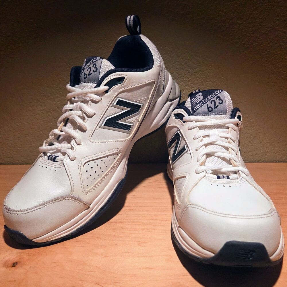 New Balance 623v3 Men’s Cross Training Shoes White Navy Leather US 11 MX623WN3